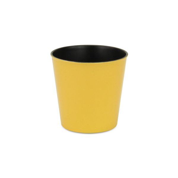 7" Yellow Recycled Plastic Indoor Outdoor Round Pot Planter - Image 2