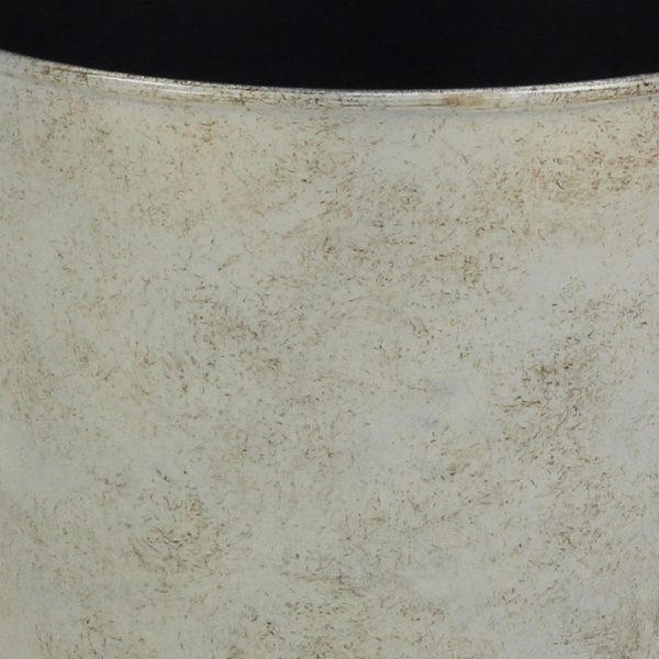 7" Silver Recycled Plastic Indoor Outdoor Round Pot Planter - Image 3