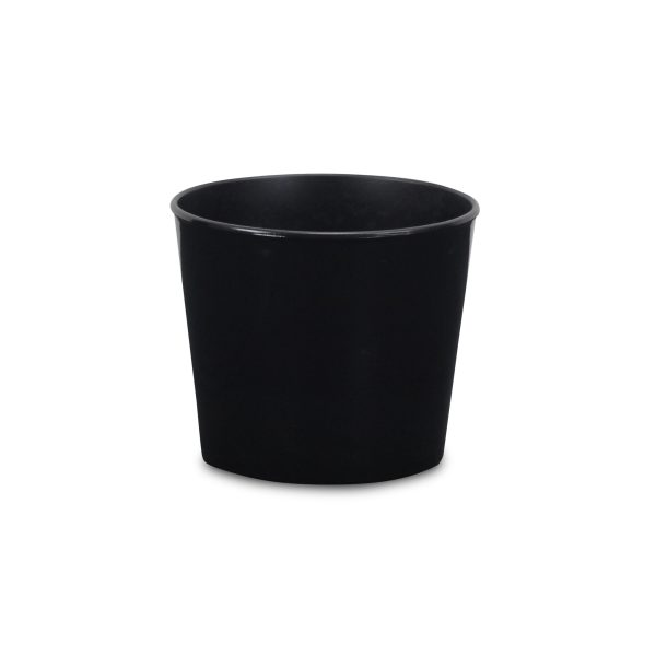 6" Black Recycled Plastic Indoor Outdoor Round Pot Planter - Image 2