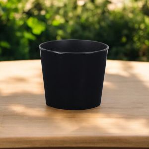 6" Black Recycled Plastic Indoor Outdoor Round Pot Planter