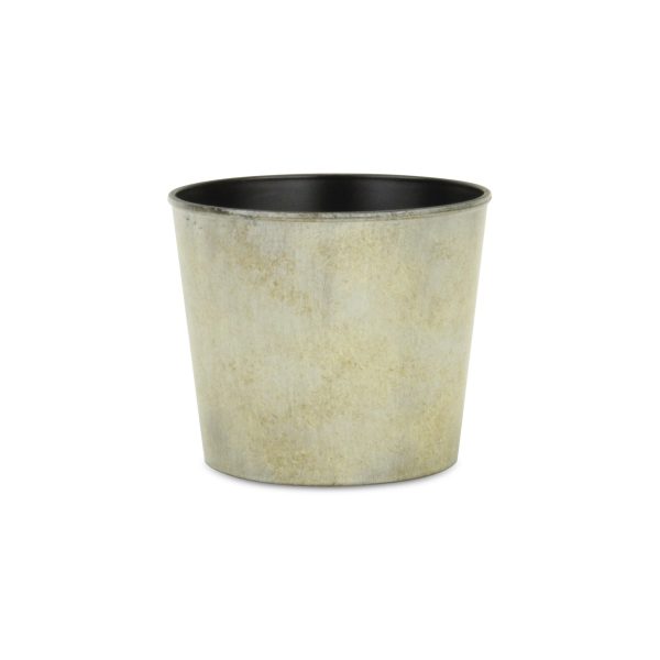 6" Gray Recycled Plastic Indoor Outdoor Round Pot Planter - Image 2