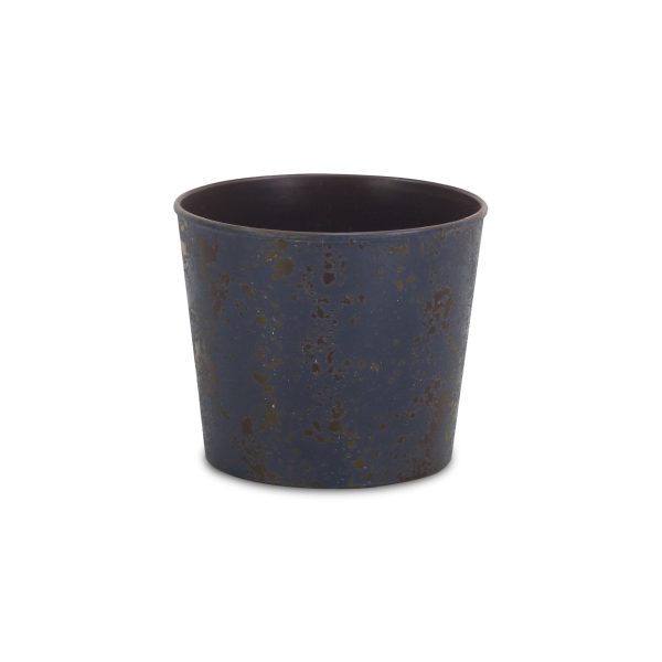 6" Blue Recycled Plastic Indoor Outdoor Round Pot Planter - Image 2