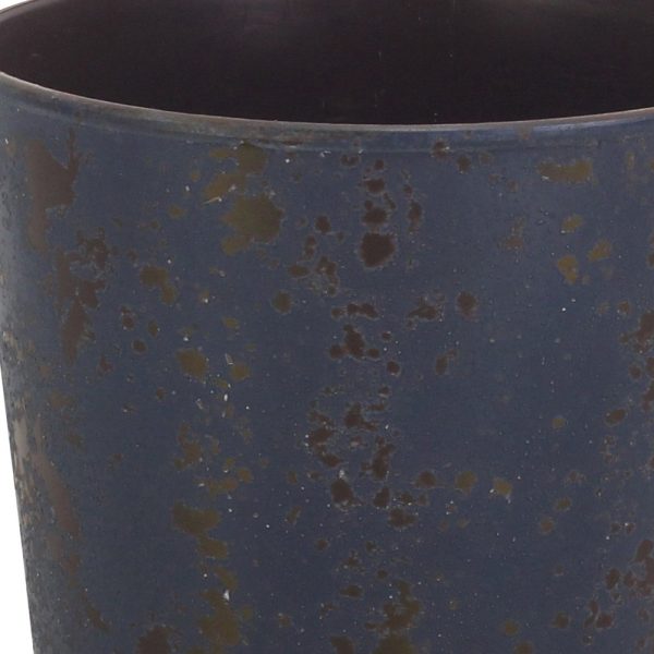 6" Blue Recycled Plastic Indoor Outdoor Round Pot Planter - Image 3