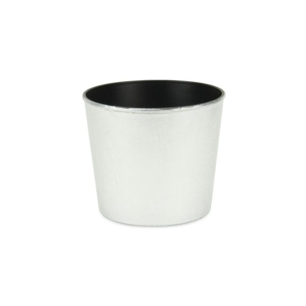 6" Silver Recycled Plastic Indoor Outdoor Round Pot Planter - Image 2