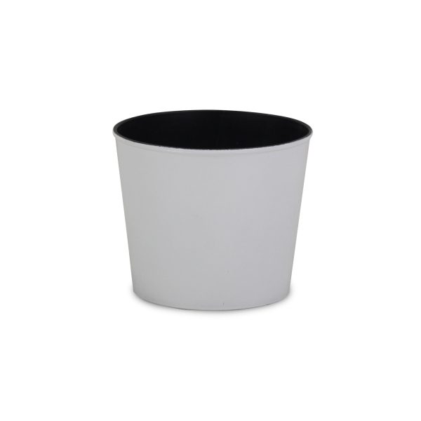 6" White Recycled Plastic Indoor Outdoor Round Pot Planter - Image 2