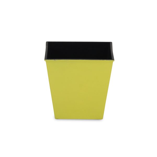 5" Yellow Recycled Plastic Indoor Outdoor Square Pot Planter - Image 3