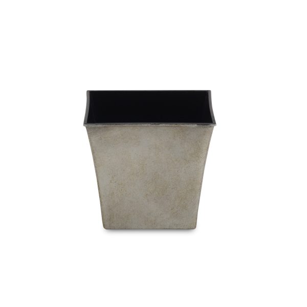 7" Gray Recycled Plastic Indoor Outdoor Square Pot Planter - Image 2