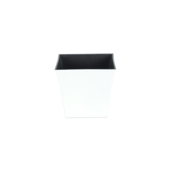 7" White Recycled Plastic Indoor Outdoor Square Pot Planter - Image 2