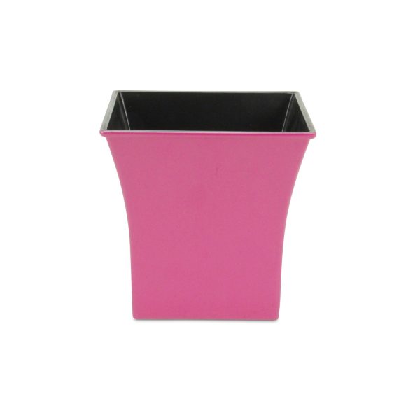 7" Hot Pink Recycled Plastic Indoor Outdoor Square Pot Planter - Image 2