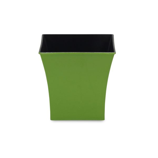 7" Lime Green Recycled Plastic Indoor Outdoor Square Pot Planter - Image 2