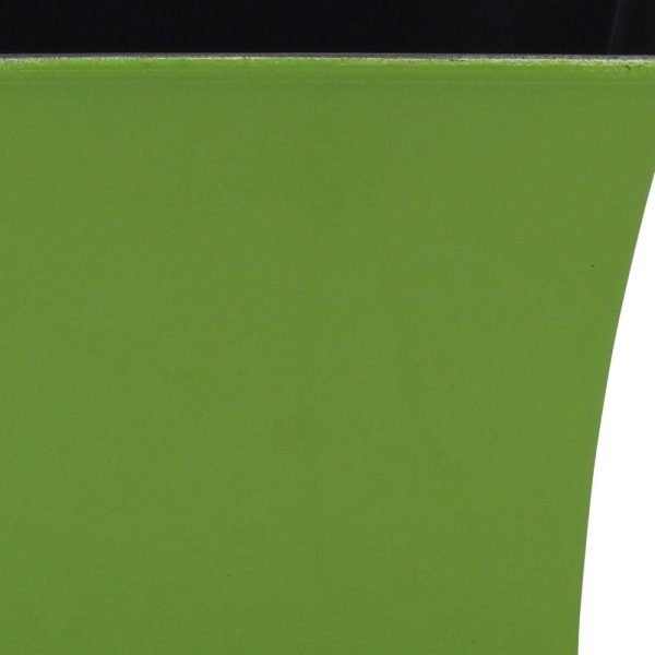 7" Lime Green Recycled Plastic Indoor Outdoor Square Pot Planter - Image 3
