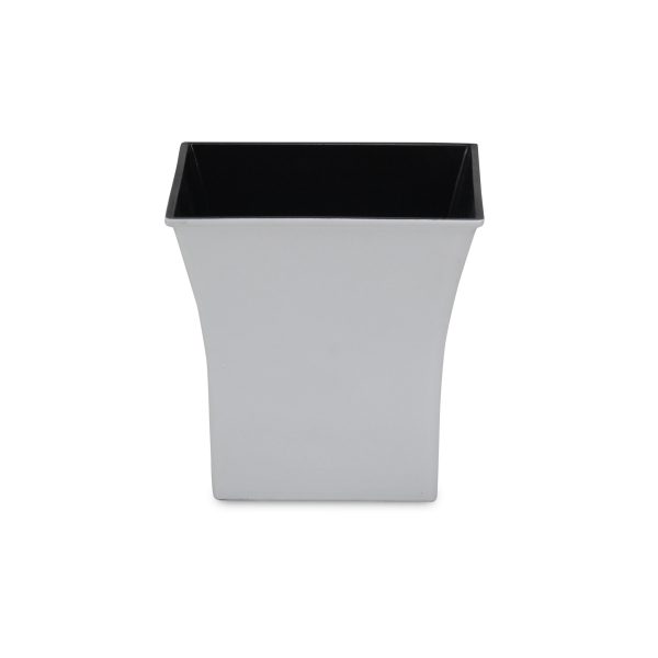 7" White Recycled Plastic Indoor Outdoor Square Pot Planter - Image 2