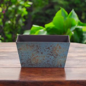 8" Blue Recycled Plastic Indoor Outdoor Rectangular Planter Box