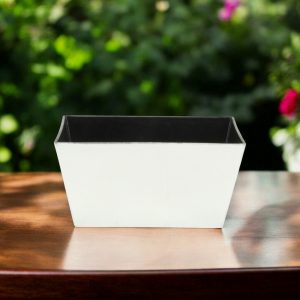 8" Silver Recycled Plastic Indoor Outdoor Rectangular Planter Box