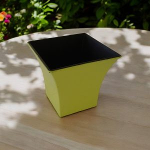 5" Yellow Recycled Plastic Indoor Outdoor Square Pot Planter