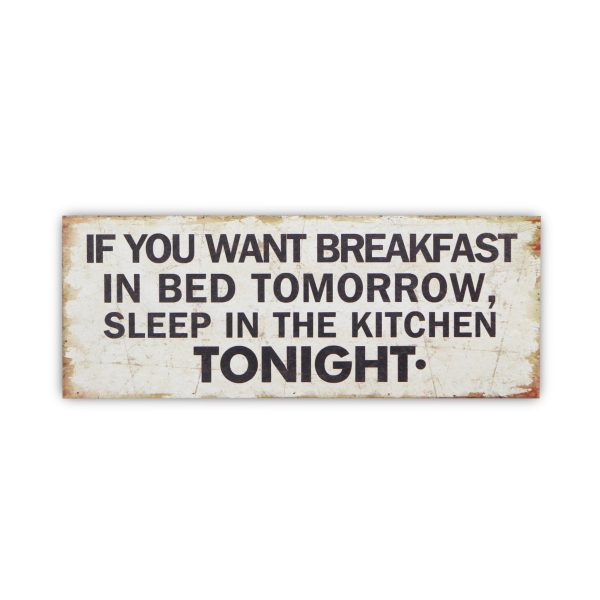 9" X 24" White and Black If You Want Breakfast Wood Wall Decor - Image 2