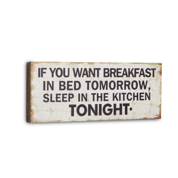 9" X 24" White and Black If You Want Breakfast Wood Wall Decor - Image 3