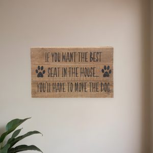 8" X 13" Brown Move The Dog Wood Wall Decor