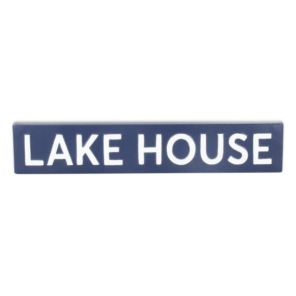 5" X 24" Blue and White Lake House Metal Wall Decor - Image 2