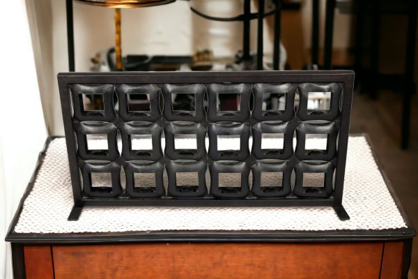 23" Black Iron Geometric Floor Tealight Candle Holder - Image 3