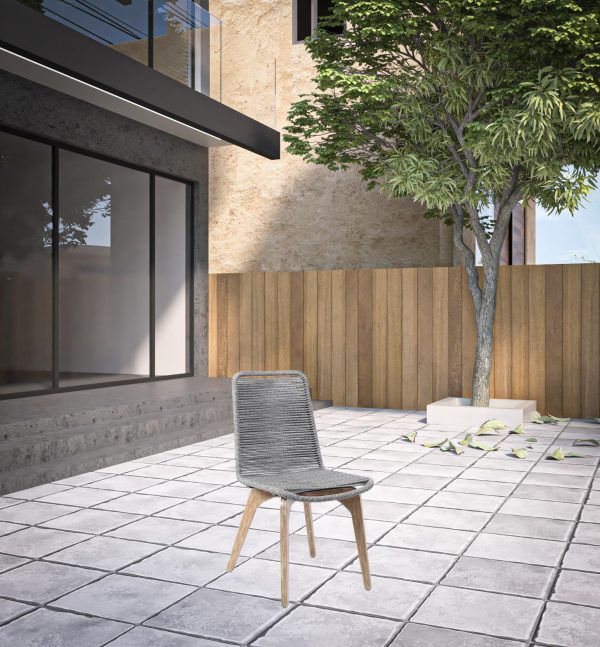 Set of Two 18" Gray Solid Wood Outdoor Dining Chair - Image 2