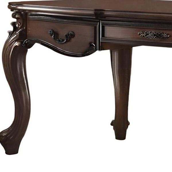 72" Dark Brown Wood Executive Desk With Three Drawers - Image 3