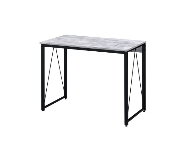 35" Antiqued White and Black Writing Desk - Image 3