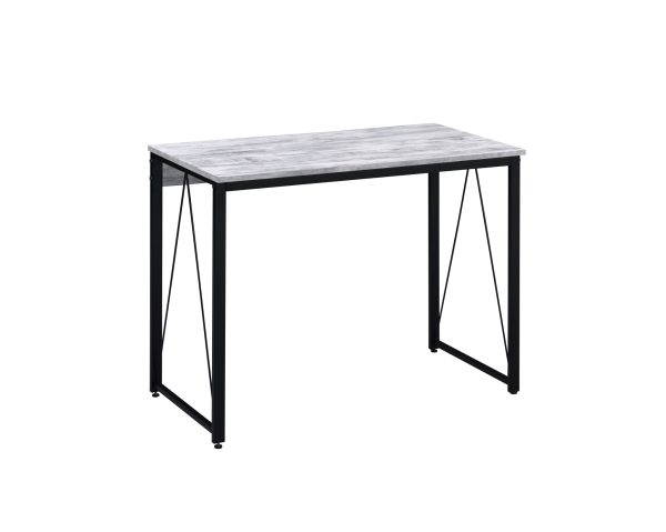 35" Antiqued White and Black Writing Desk - Image 2