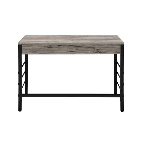 42" Brown and Black Writing Desk With Two Drawers - Image 3