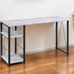 47" Antiqued White and Black Writing Desk