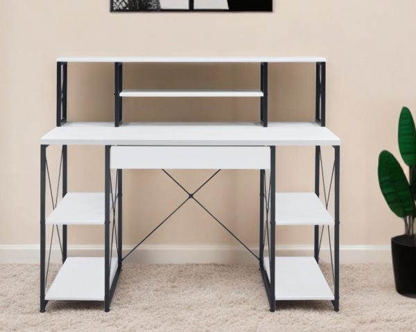 47" White and Black Computer Desk - Image 2