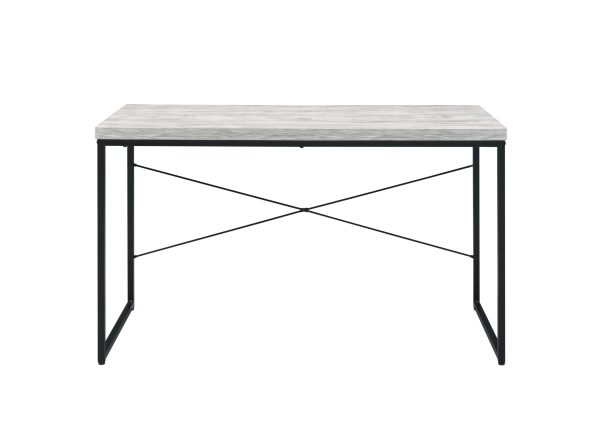 47" Antiqued White and Black Writing Desk - Image 2