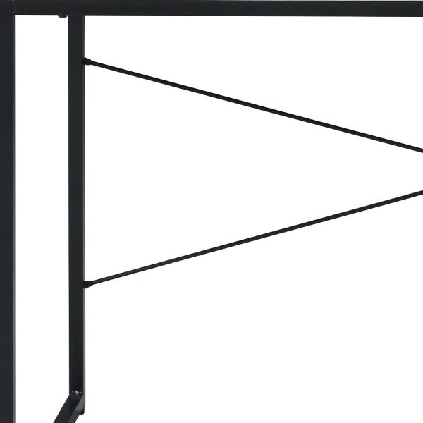 47" Antiqued White and Black Writing Desk - Image 3