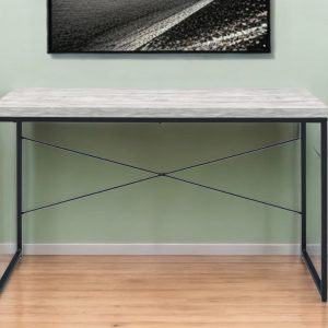 47" Antiqued White and Black Writing Desk