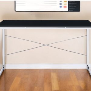 47" Black and Silver Writing Desk