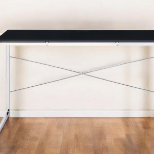 47" Black and Silver Writing Desk