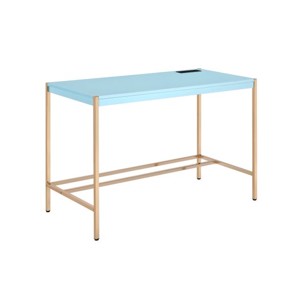 42" Baby Blue and Gold Writing Desk - Image 2