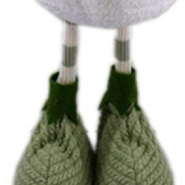 29" Green and White Fabric Easter Standing Gnome - Image 3