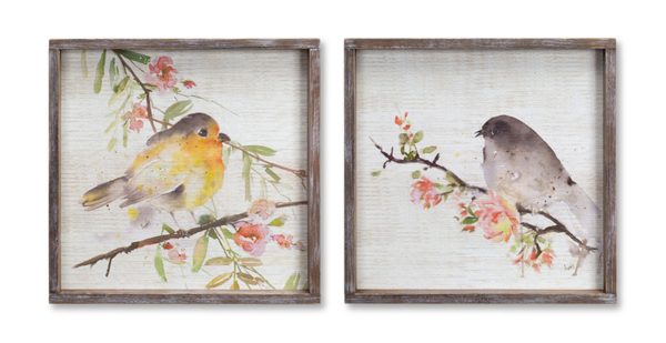 Set of Two 17" X 2" Brown Bird Wood Framed Art - Image 2