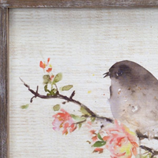 Set of Two 17" X 2" Brown Bird Wood Framed Art - Image 3