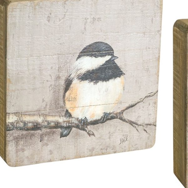 Set Of Four Brown Solid Wood Bird Wall Decor - Image 3