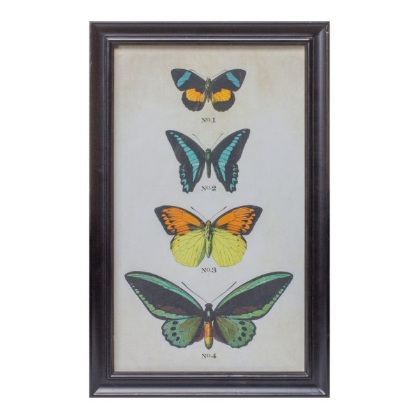 Set of Two 18" X 11" Black Blue and Green Butterfly Solid Wood Framed Art - Image 2