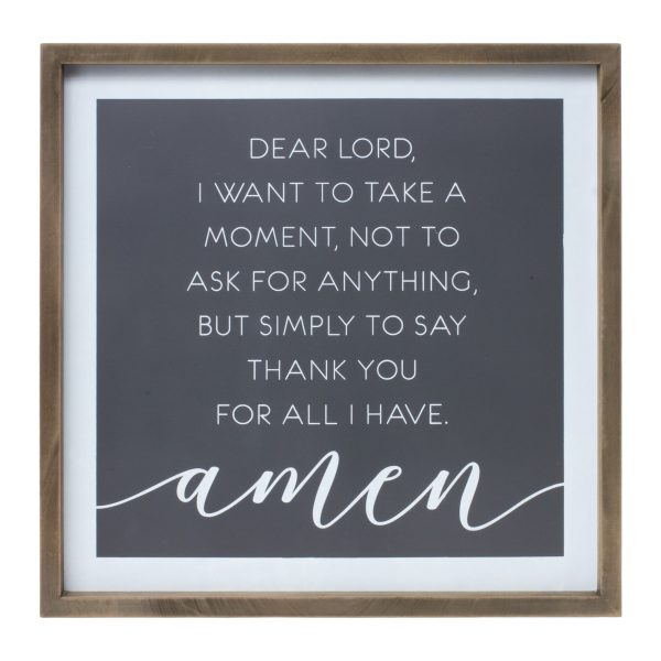 20" X 20" Gray and White Thankful Prayer Wall Decor - Image 2
