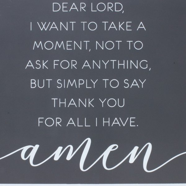 20" X 20" Gray and White Thankful Prayer Wall Decor - Image 3