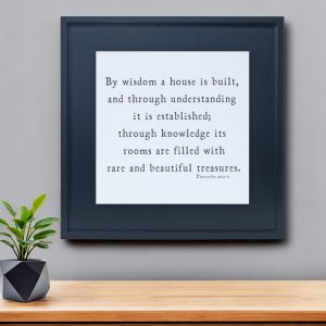 20" X 20" Black and White Bible Verse Solid Wood Wall Decor