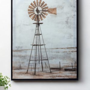 28" X 20" Black Brown and White Wood Framed Art