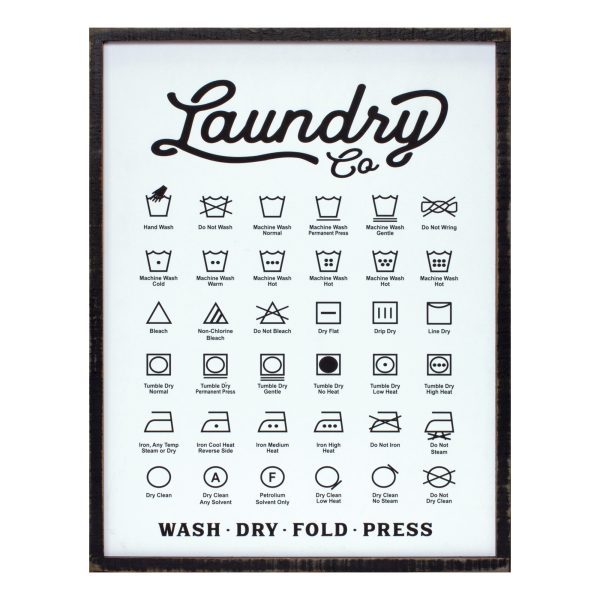 26" X 20" White and Black Laundry Wood Wall Decor - Image 2