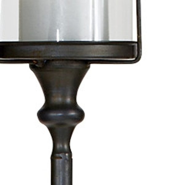 43" Gray Flameless Floor Hurricane Candle Holder - Image 3