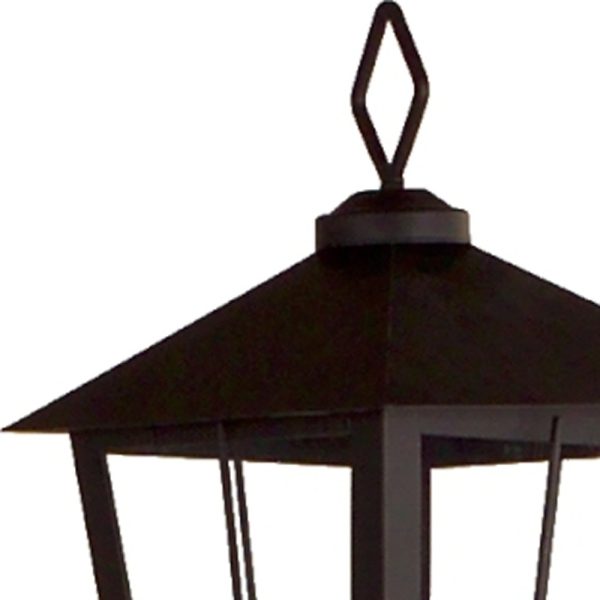 43" Black Glass and Metal Geometric Floor Lantern Candle Holder - Image 3