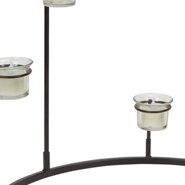 Set of Four Black Metal Centerpiece Votive Candle Holders - Image 3